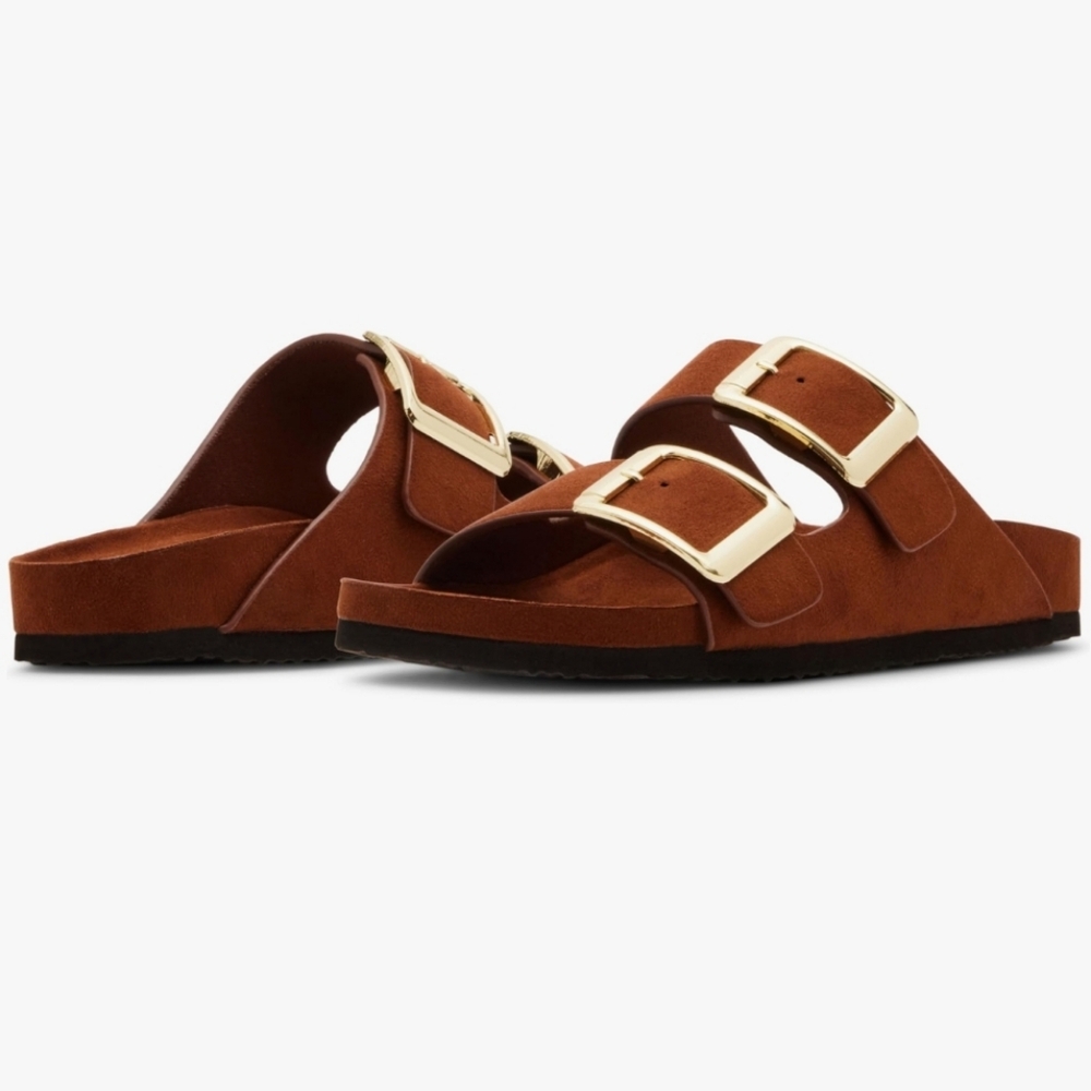 NEW Madden Big Buckle Women's Suede Slide Sandal Size 11 New In Box NIB - Picture 5 of 7